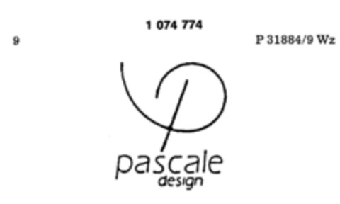 P pascale design Logo (DPMA, 09/18/1984)