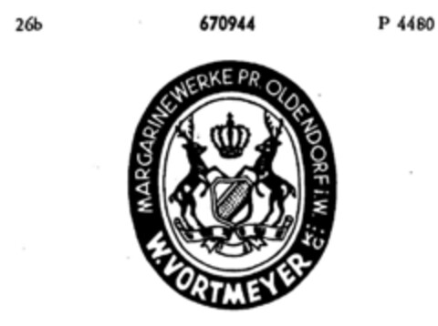 W.VORTMEYER KG MARGARINEWERKE Logo (DPMA, 24.05.1954)