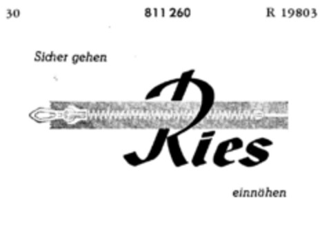 Sicher gehen Ries einnähen Logo (DPMA, 03.12.1964)