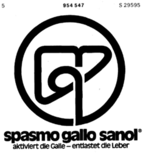 spasmo gallo sanol aktiviert die Galle - entlastet die Leber Logo (DPMA, 02.02.1976)