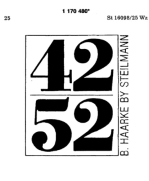 42 52 B. HAARKE BY STEILMANN Logo (DPMA, 22.02.1989)