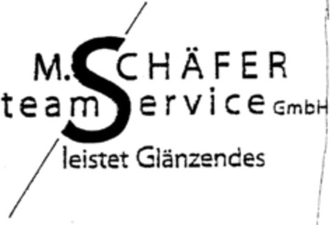 M. SCHÄFER team Service GmbH leistet Glänzendes Logo (DPMA, 06/08/2000)