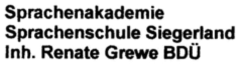 Sprachenakademie Sprachenschule Siegerland Inh. Renate Grewe BDÜ Logo (DPMA, 11/30/2000)
