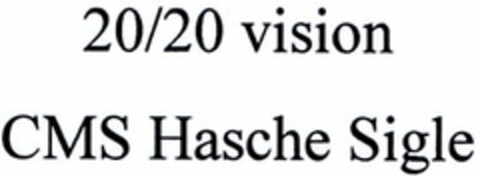 20/20 vision CMS Hasche Sigle Logo (DPMA, 11.07.2003)