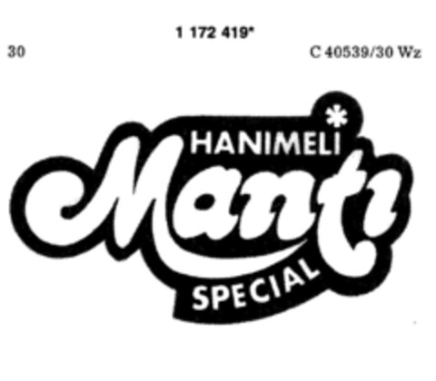 HANIMELI Manti SPECIAL Logo (DPMA, 05/29/1990)