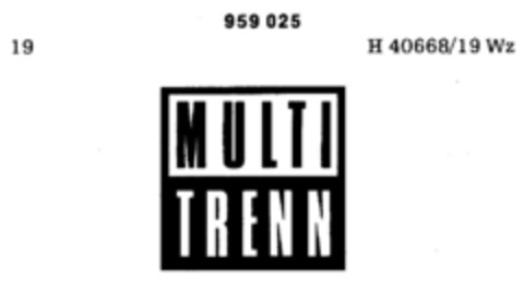 MULTI TRENN Logo (DPMA, 15.07.1975)