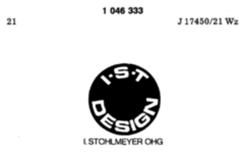 I-S-T DESIGN   I.STOHLMEYER OHG Logo (DPMA, 03/24/1982)