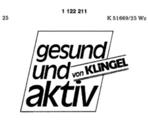 gesund und aktiv von KLiNGEL Logo (DPMA, 09/08/1987)