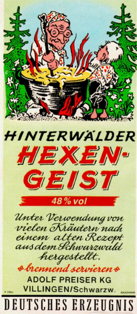 HINTERWÄLDER HEXEN-GEIST Logo (DPMA, 18.03.1991)