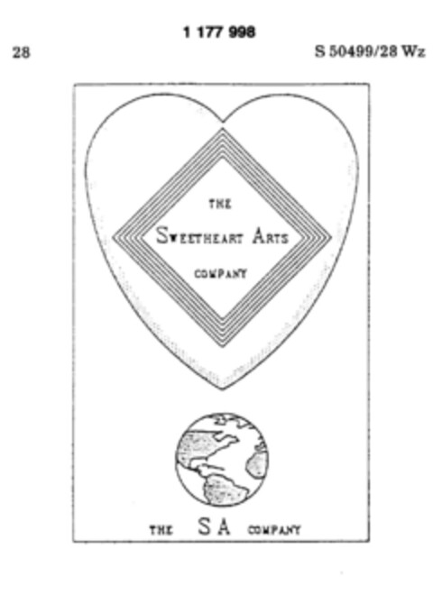 THE SWEETHEART ARTS COMPANY THE S A COMPANY Logo (DPMA, 06/22/1990)