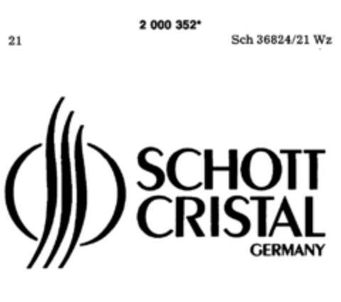 SCHOTT CRISTAL GERMANY Logo (DPMA, 15.12.1990)