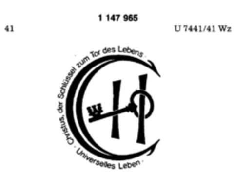 Universelles Leben Christus, der Schlüssel zum Tor des Lebens Logo (DPMA, 02/27/1989)