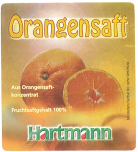 Orangensaft Hartmann Logo (DPMA, 03/11/2009)