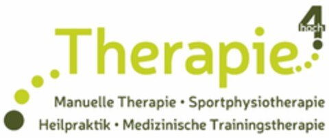 Therapie hoch 4 Manuelle Therapie · Sportphysiotherapie Heilpraktik · Medizinische Trainingstherapie Logo (DPMA, 28.12.2022)