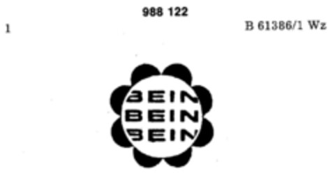 BEIN BEIN BEIN Logo (DPMA, 27.10.1978)