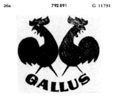 GALLUS Logo (DPMA, 14.08.1962)