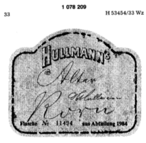 HULLMANN`S Alter Korn Logo (DPMA, 23.11.1984)