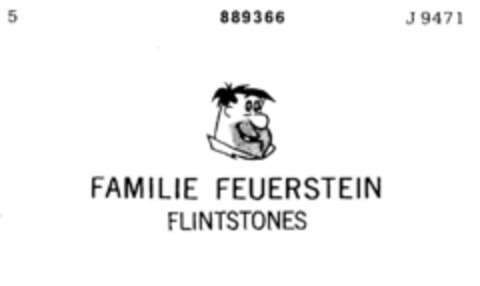 FAMILIE FEUERSTEIN FLINTSTONES Logo (DPMA, 04/03/1971)