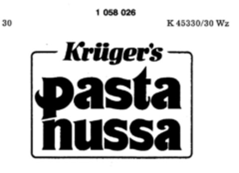 Krüger`s pasta nussa Logo (DPMA, 04.01.1983)