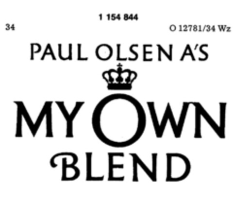 PAUL OLSEN A'S MYOWEN BLEND Logo (DPMA, 26.01.1987)