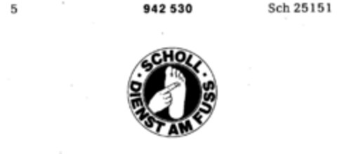SCHOLL DIENST AM FUSS Logo (DPMA, 06.03.1975)