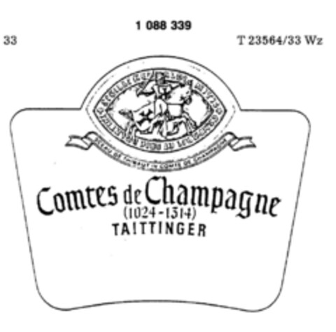 Comtes de Champagne (1024-1314) TAITTINGER Logo (DPMA, 06/27/1984)