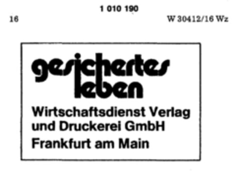 gesichertes leben Logo (DPMA, 02/06/1980)