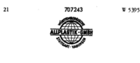 WÜRTTEMBERGISCHE ALLPLASTIK - GMBH STUTTGART VAIHINGEN Logo (DPMA, 29.03.1954)
