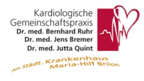 Kardiologische Gemeinschaftspraxis Dr. med. Bernhard Ruhr Dr. med. Jens Bremer Dr. med. Jutta Quint Am Städt. Krankenhaus Maria-Hilf Brilon Logo (DPMA, 06/28/2010)