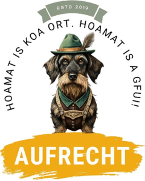 ESTD 2019 HOAMAT IS KOA ORT. HOAMAT IS A GFUI! AUFRECHT Logo (DPMA, 27.08.2024)