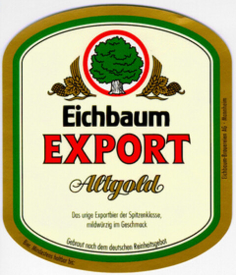 Eichbaum EXPORT Altgold Logo (DPMA, 19.12.1994)