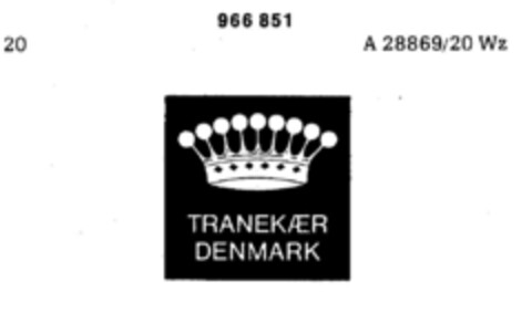 TRANEKAR DENMARK Logo (DPMA, 11.01.1977)