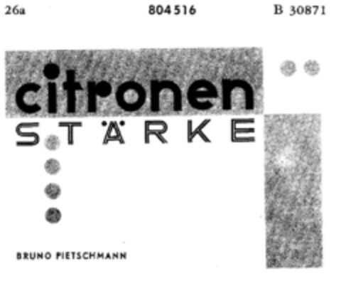 citronen STÄRKE BRUNO PIETSCHMANN Logo (DPMA, 02/15/1964)