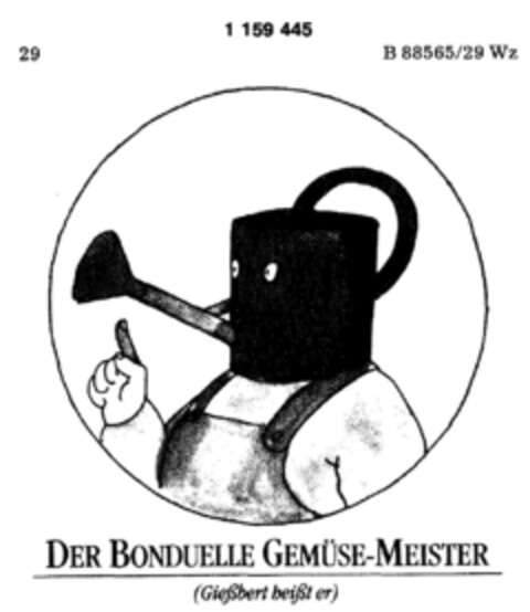DER BONDUELLE GEMÜSE-MEISTER (Gießbert heißt er) Logo (DPMA, 30.10.1989)