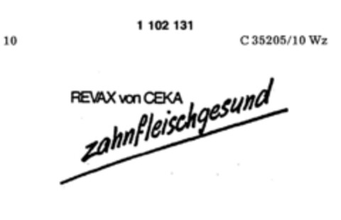 REVAX von CEKA zahnfleischgesund Logo (DPMA, 05/24/1986)