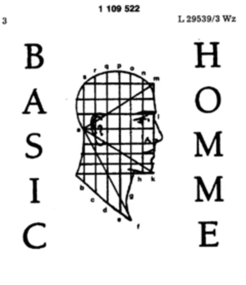 BASIC HOMME Logo (DPMA, 04.11.1986)