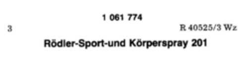 Rödler-Sport-und Körperspray 201 Logo (DPMA, 13.11.1982)