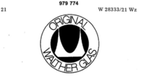 ORIGINAL WALTHER GLAS Logo (DPMA, 01/20/1978)