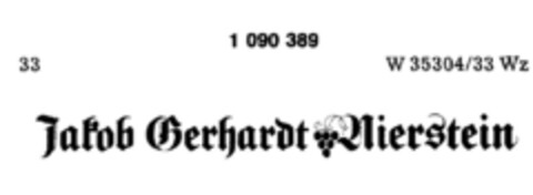 Jakob Gerhardt Nierstein Logo (DPMA, 03.07.1985)