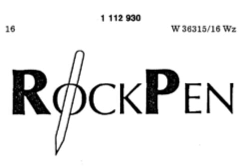 RockPen Logo (DPMA, 06/27/1986)