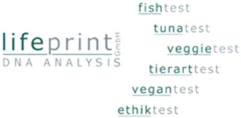 lifeprint DNA ANALYSIS GmbH fishtest tunatest veggietest tierarttest vegantest ethiktest Logo (DPMA, 20.03.2015)