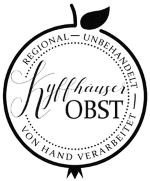 REGIONAL - UNBEHANDELT VON HAND VERARBEITET Kyffhäuser OBST Logo (DPMA, 03.02.2022)