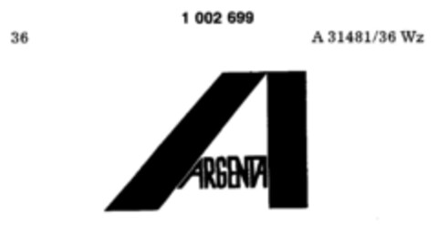 ARGENTA Logo (DPMA, 04/02/1979)