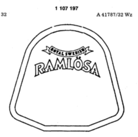 ROYAL SWEDISH RAMLÖSA Logo (DPMA, 07/25/1986)