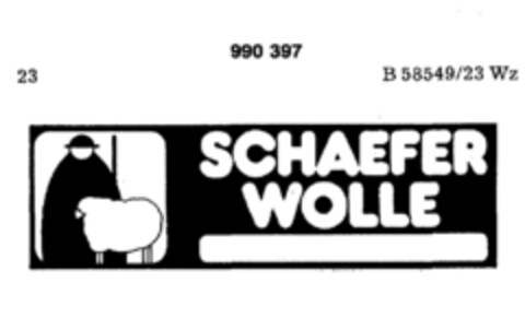 SCHAEFER WOLLE Logo (DPMA, 27.06.1977)