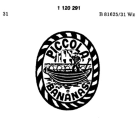 PICCOLA BANANAS Logo (DPMA, 04/18/1987)