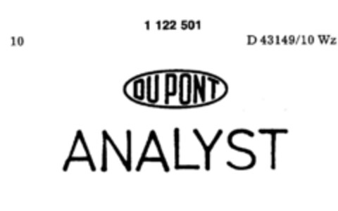 DU PONT ANALYST Logo (DPMA, 20.03.1987)