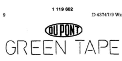 DU PONT GREEN TAPE Logo (DPMA, 05.09.1987)