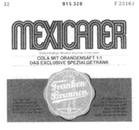 MEXICANER (Franken-Brunnen) Logo (DPMA, 11.01.1972)