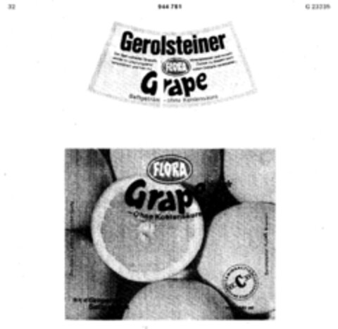 Gerolsteiner FLORA Grape Logo (DPMA, 09.08.1974)